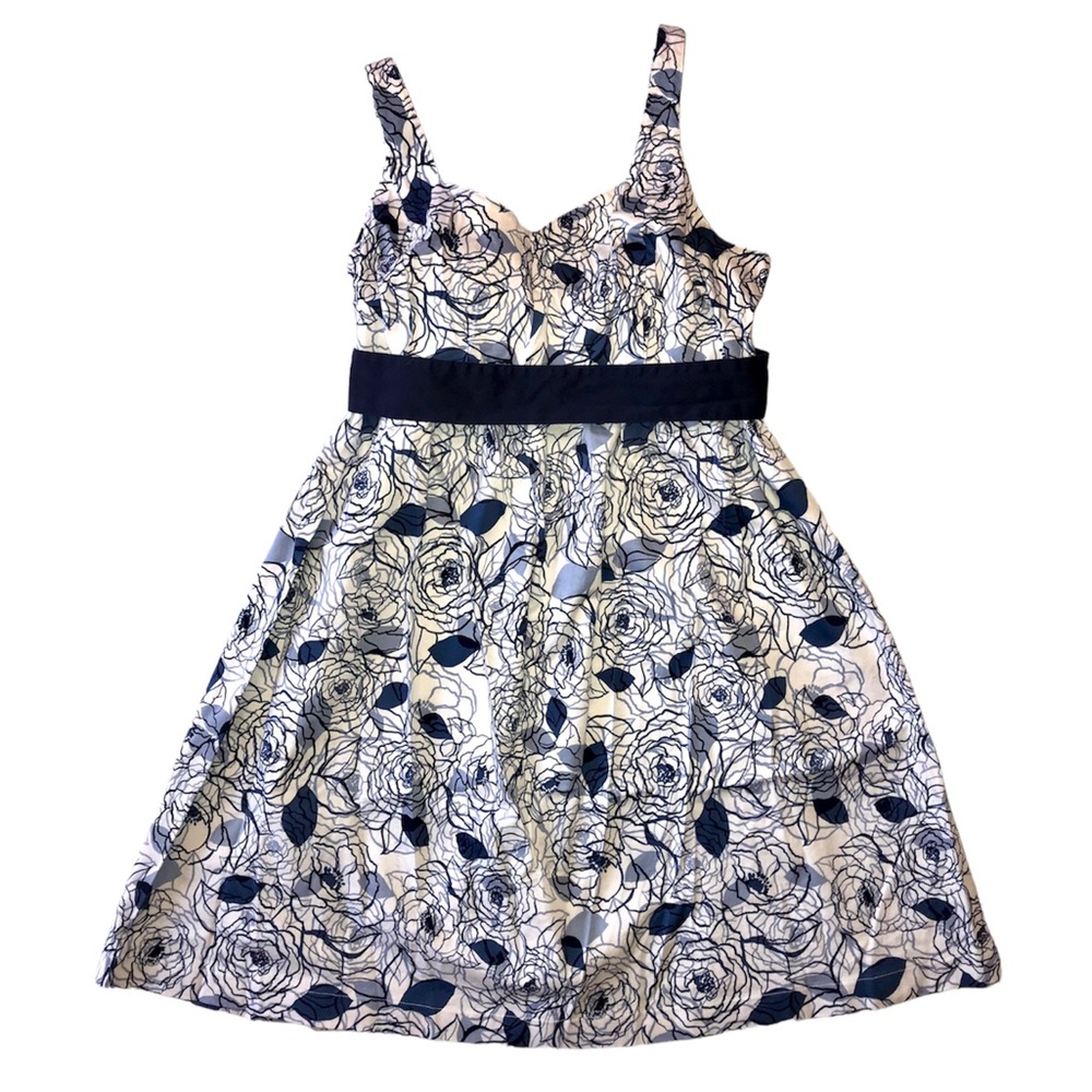 Motherhood Maternity M Navy Blue & White Sundress